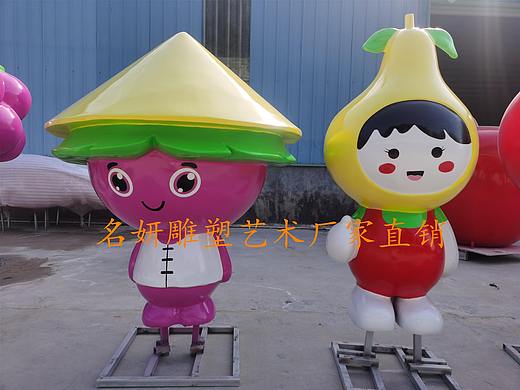 玻璃钢柚子女孩雕塑广场美陈景观还是从前那样可爱