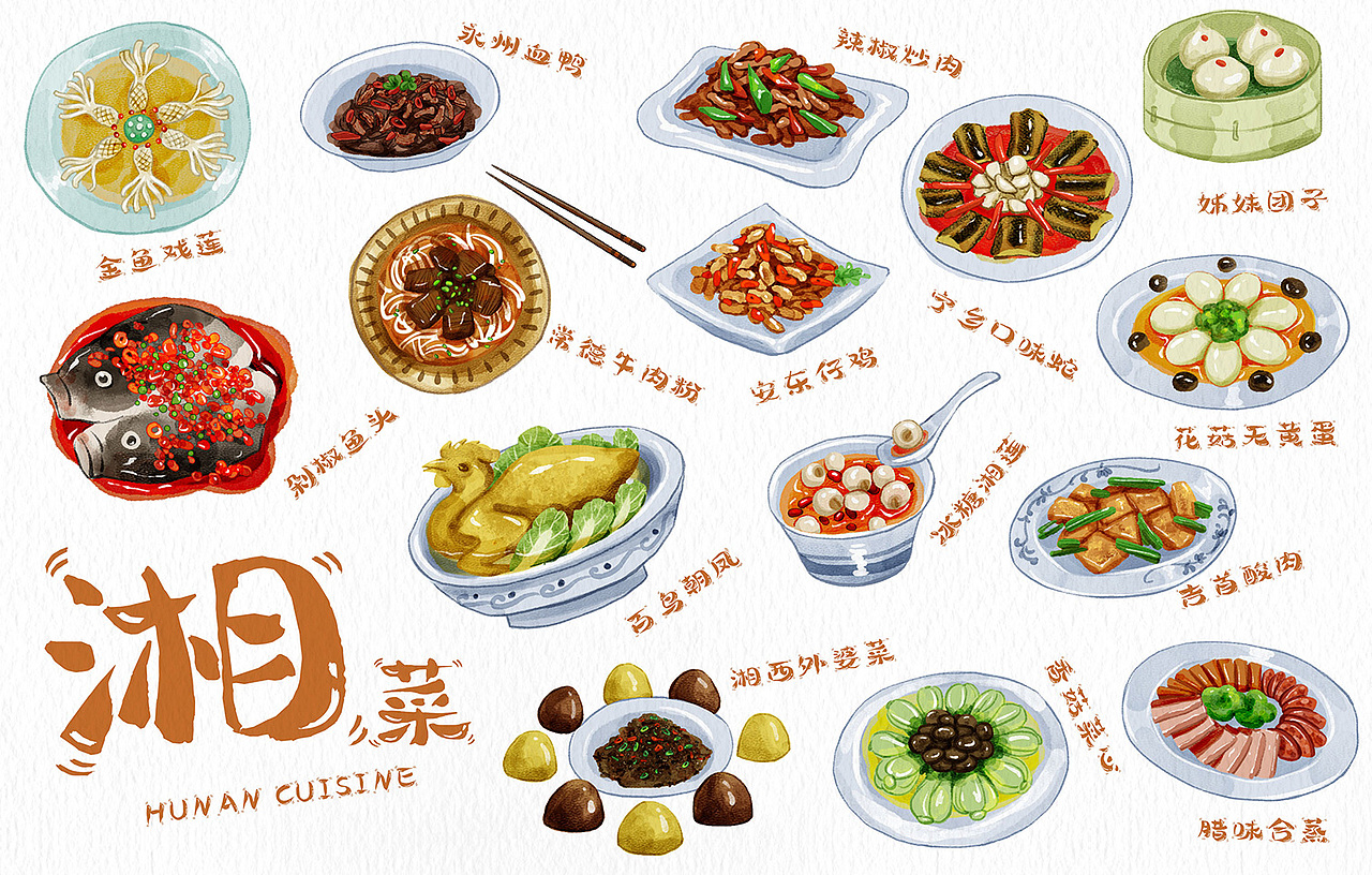 手绘八大菜系