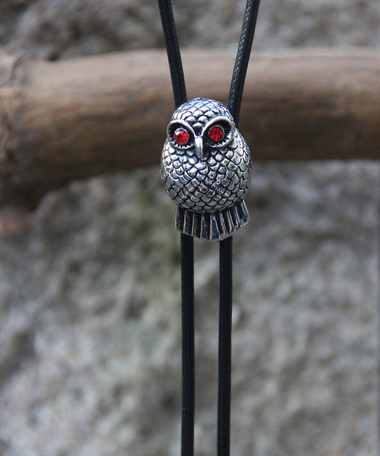 设计师原创红眼猫头鹰波洛带 bolo tie 个性时尚创意饰品