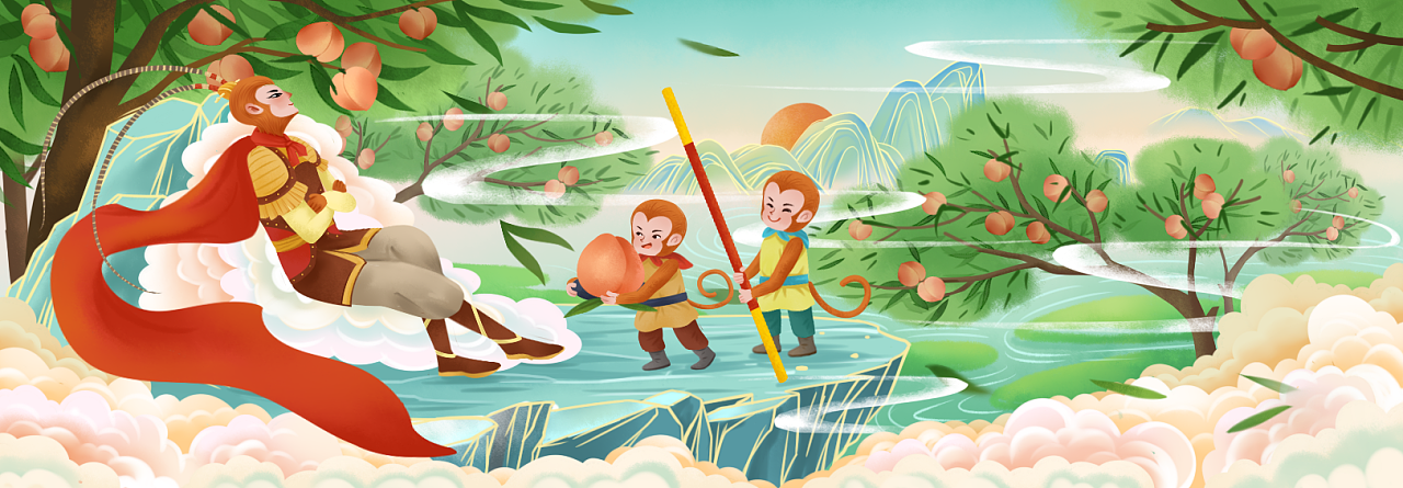 儿童绘本故事《西游记》|插画|儿童插画|一条垃圾 - 原创作品 - 站酷