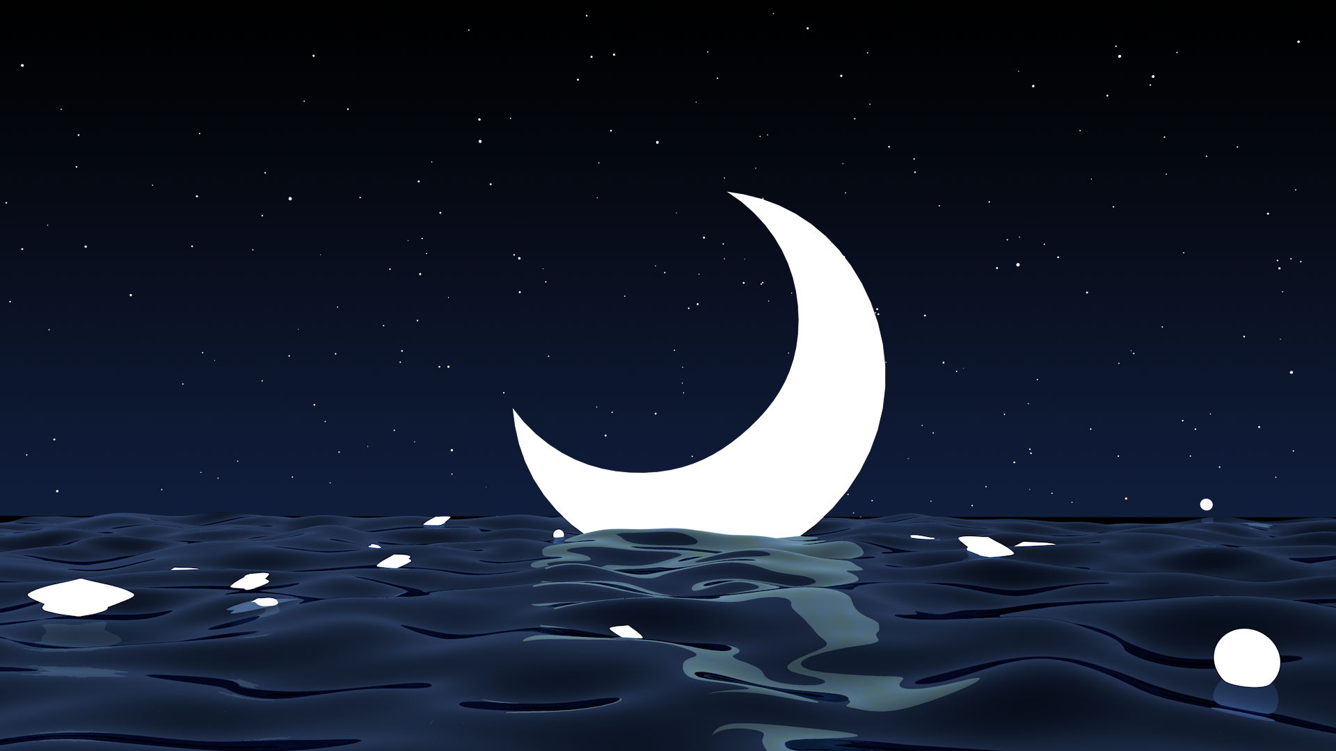 谁有夜晚大海，有两个海豚在月亮前面的壁纸？_百度知道