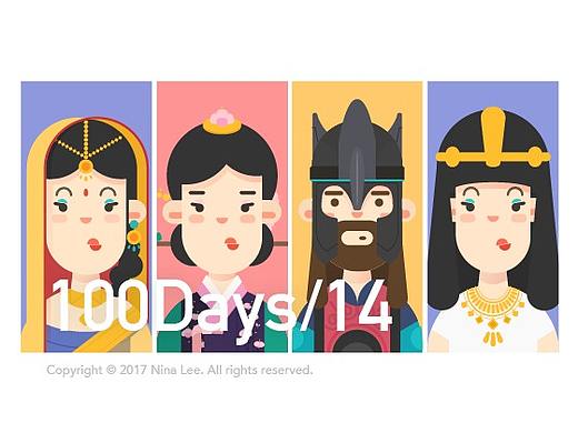 每日一图（14／100）- Nina Lee的插画头像