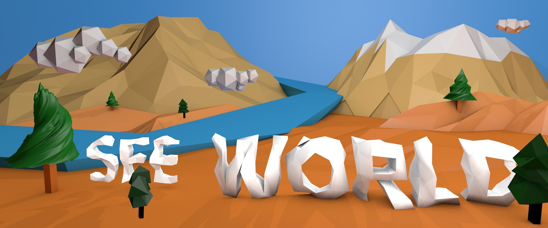 low poly风格场景图