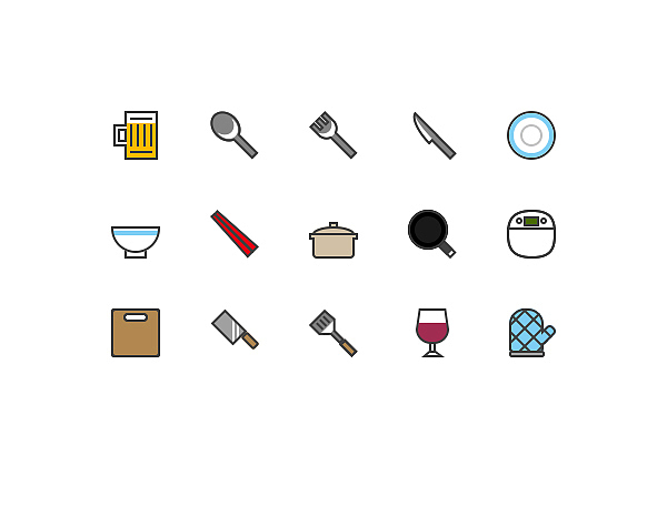 餐具厨房用品icon（图ZNzE0NzQ4MTY=） - 图标 - 站酷设计师枸杞gouki原创素材 - 站酷ZCOOL