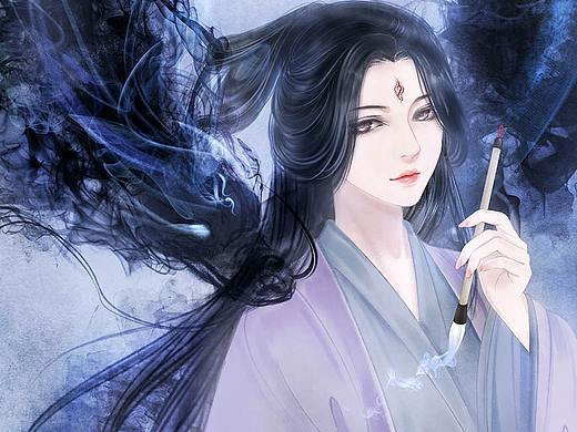 古风美人，商业插画