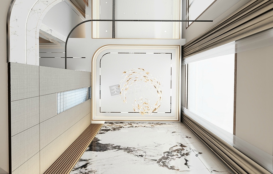 金辉长江铭著别墅装修案例,轻奢风格设计效果图