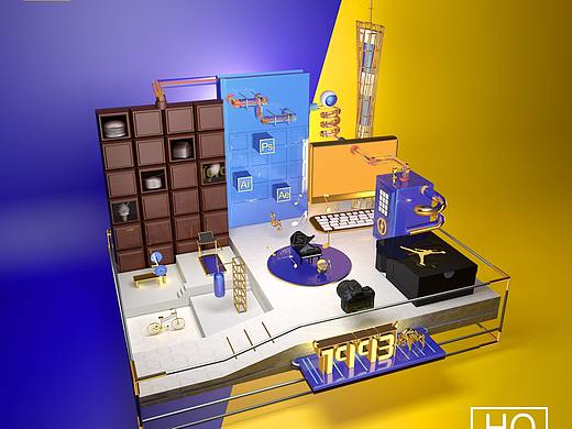 c4d学习2个月后的作品