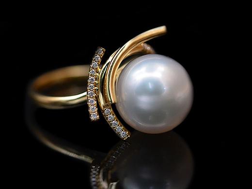 18K珍珠戒指