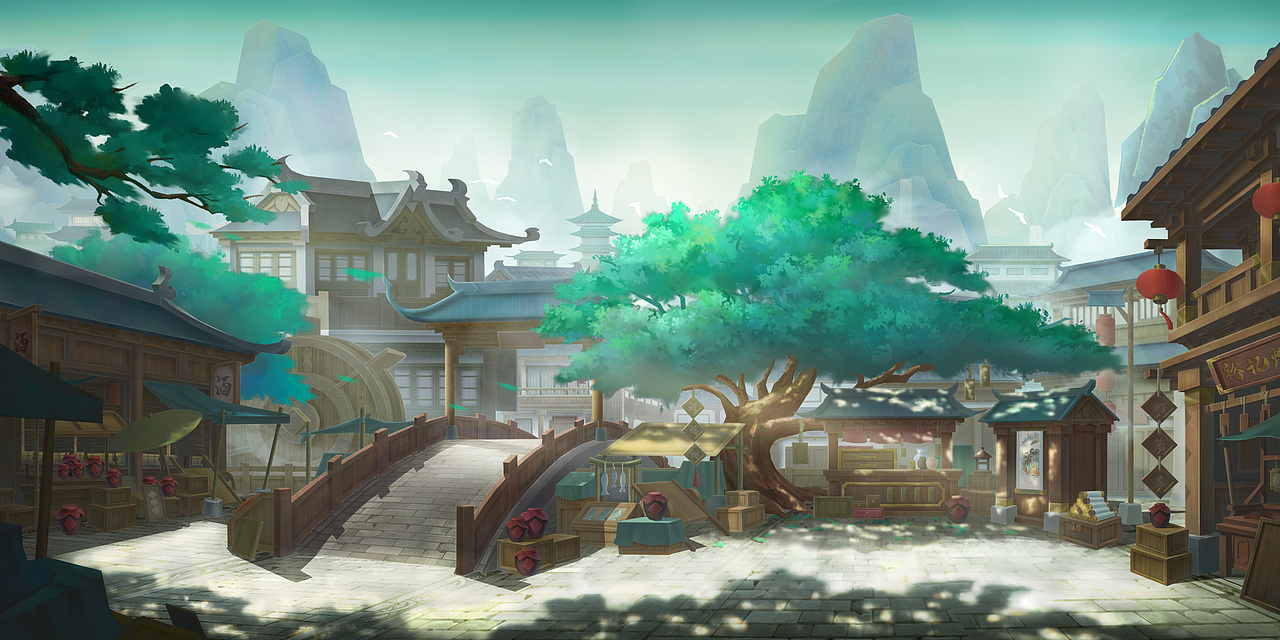 国风,集市氛围|插画|游戏原画|raadi - 原创作品 - 站酷 (zcool)