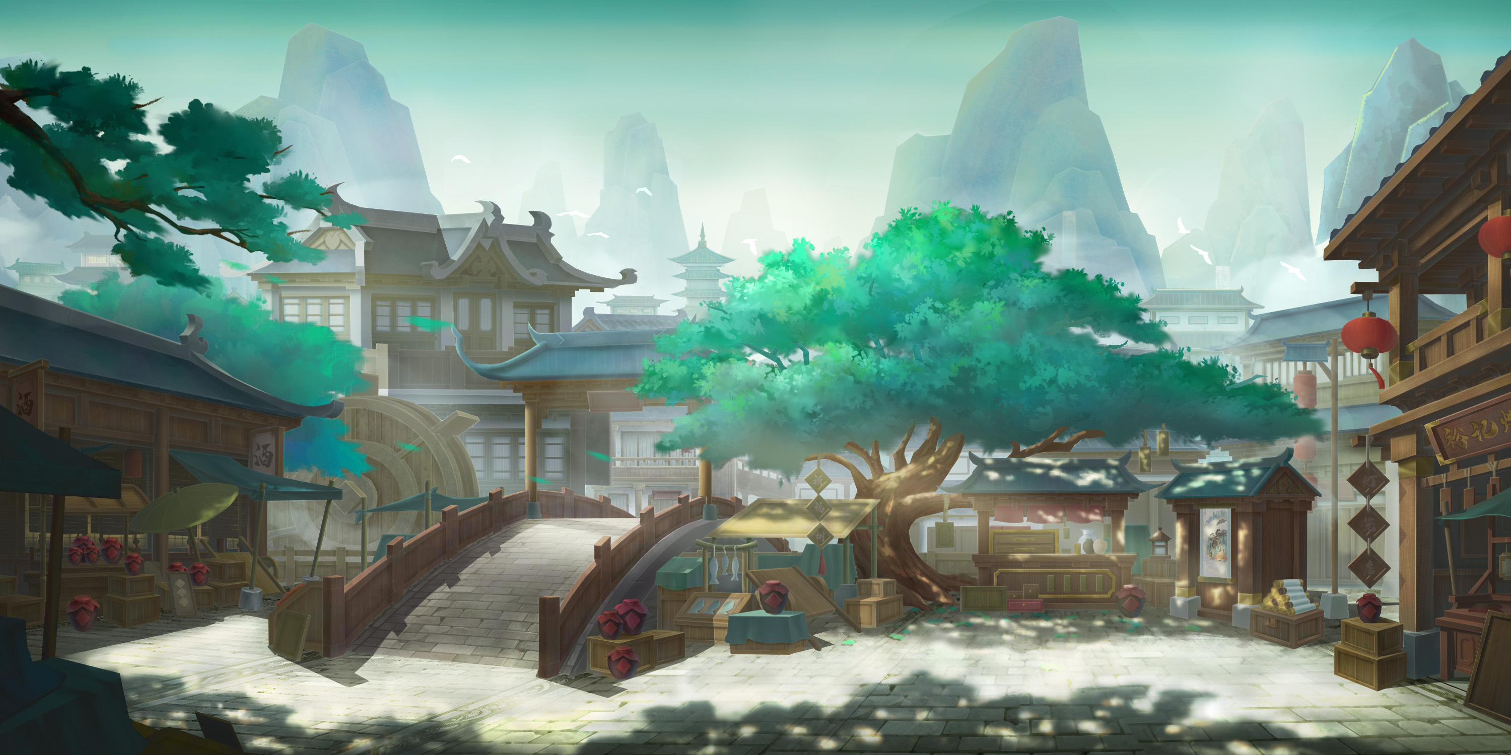 国风,集市氛围|插画|游戏原画|raadi - 原创作品 - 站酷 (zcool)