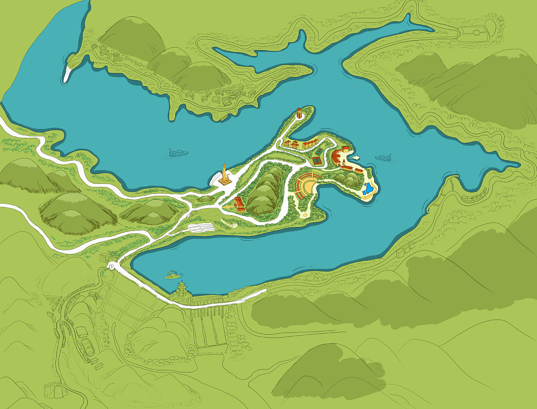 手绘地图_升钟湖_含设计分析