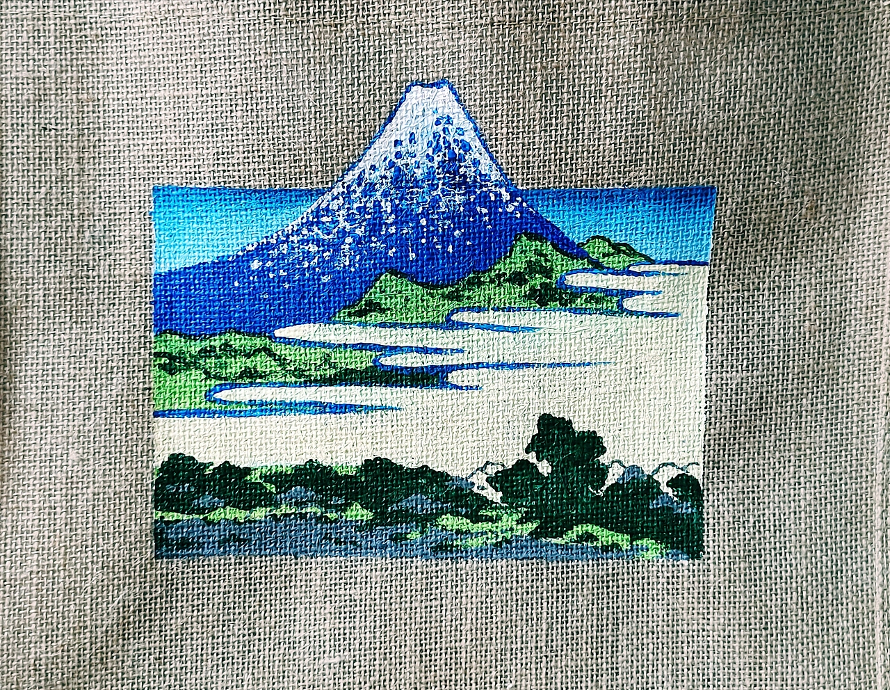 无印良品帆布包改造之葛饰北斋（图ZMzAzMjQ4NTc2） - 其他手工艺 - 站酷设计师柒曜原创素材 - 站酷ZCOOL