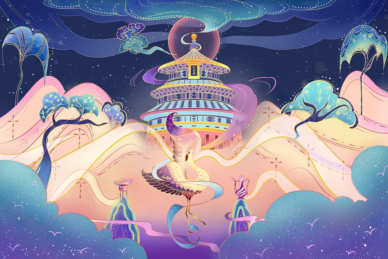 北京天坛|插画|创作习作|z214818895 - 原创作品 - 站酷 (zcool)