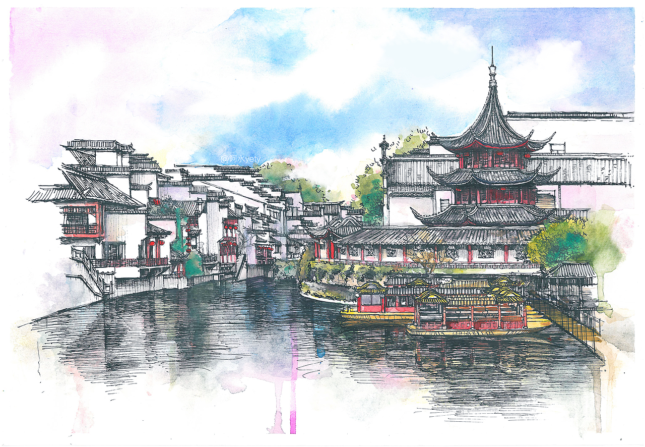 ♪ 第一次画纯水彩 lǔ nì fà fà（图ZODkyNjY3Njg=） - 绘画 - 站酷设计师阿水yetty原创素材 - 站酷ZCOOL