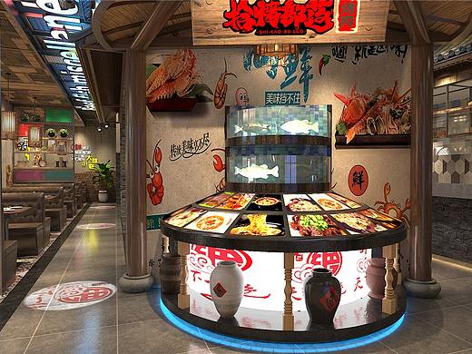 小型烧烤店设计图|120平烧烤店装修效果图