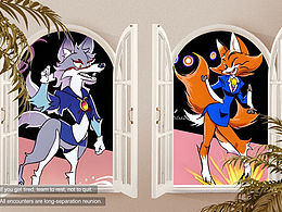 火狼与速狐卡通，美式卡通拟人形象，居住环境gol·1