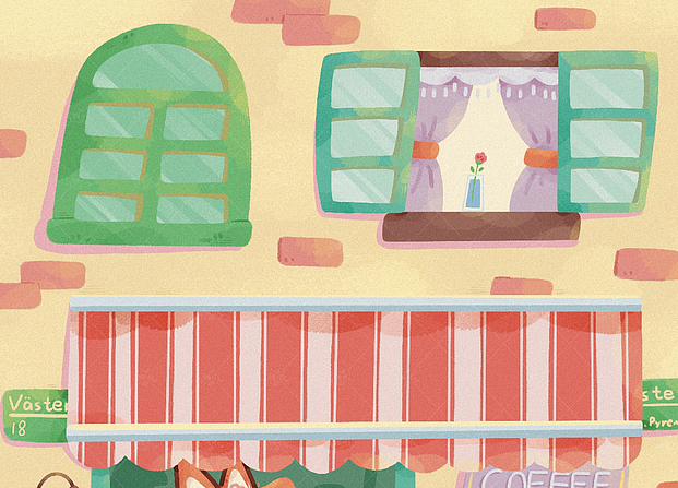 照片转插画｜🦊的咖啡店☕️（图ZMzYxMjIwMzM2） - 儿童插画 - 站酷设计师京十二原创素材 - 站酷ZCOOL