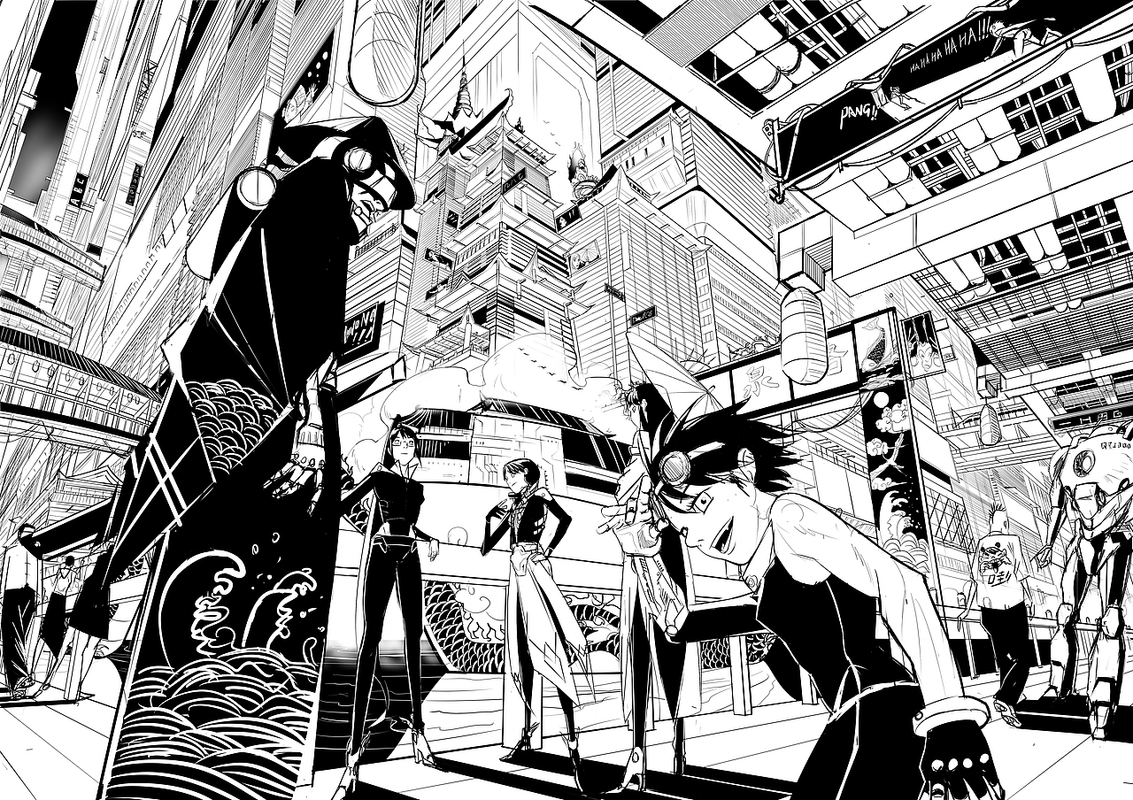 5原创作品插画概念设定科幻赛博朋克古风漫画晴子q晴子q晴子q遮蔽的