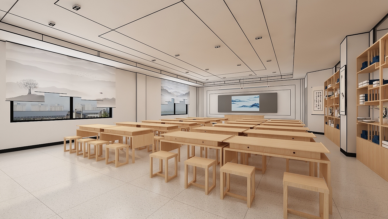 一间在江南的语文教室（图ZMjM3NTM2Njc2） - 家装设计 - 站酷设计师心高氣傲死不要臉原创素材 - 站酷ZCOOL