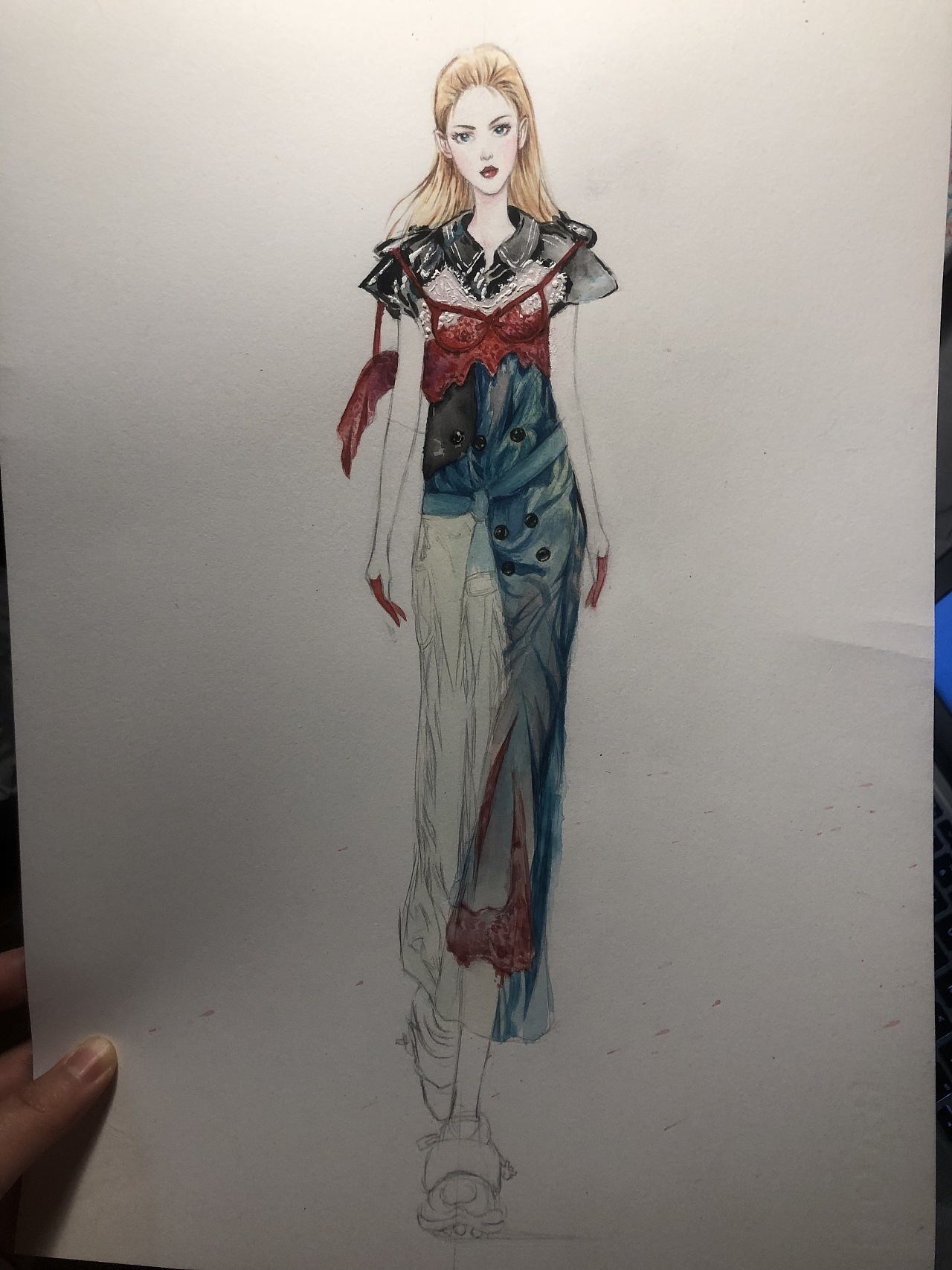 连衣裙服装手绘