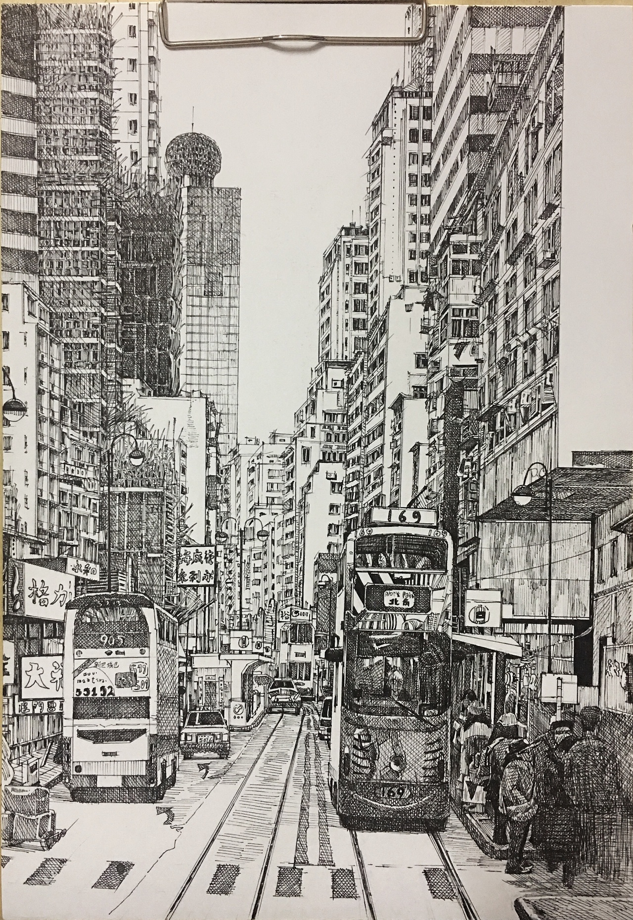 香港 钢笔画