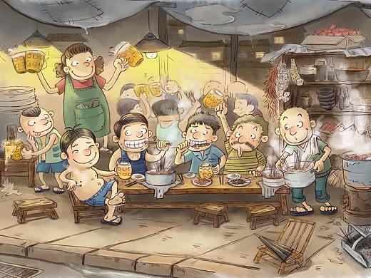 老洛阳民俗插画《我的七十年代》