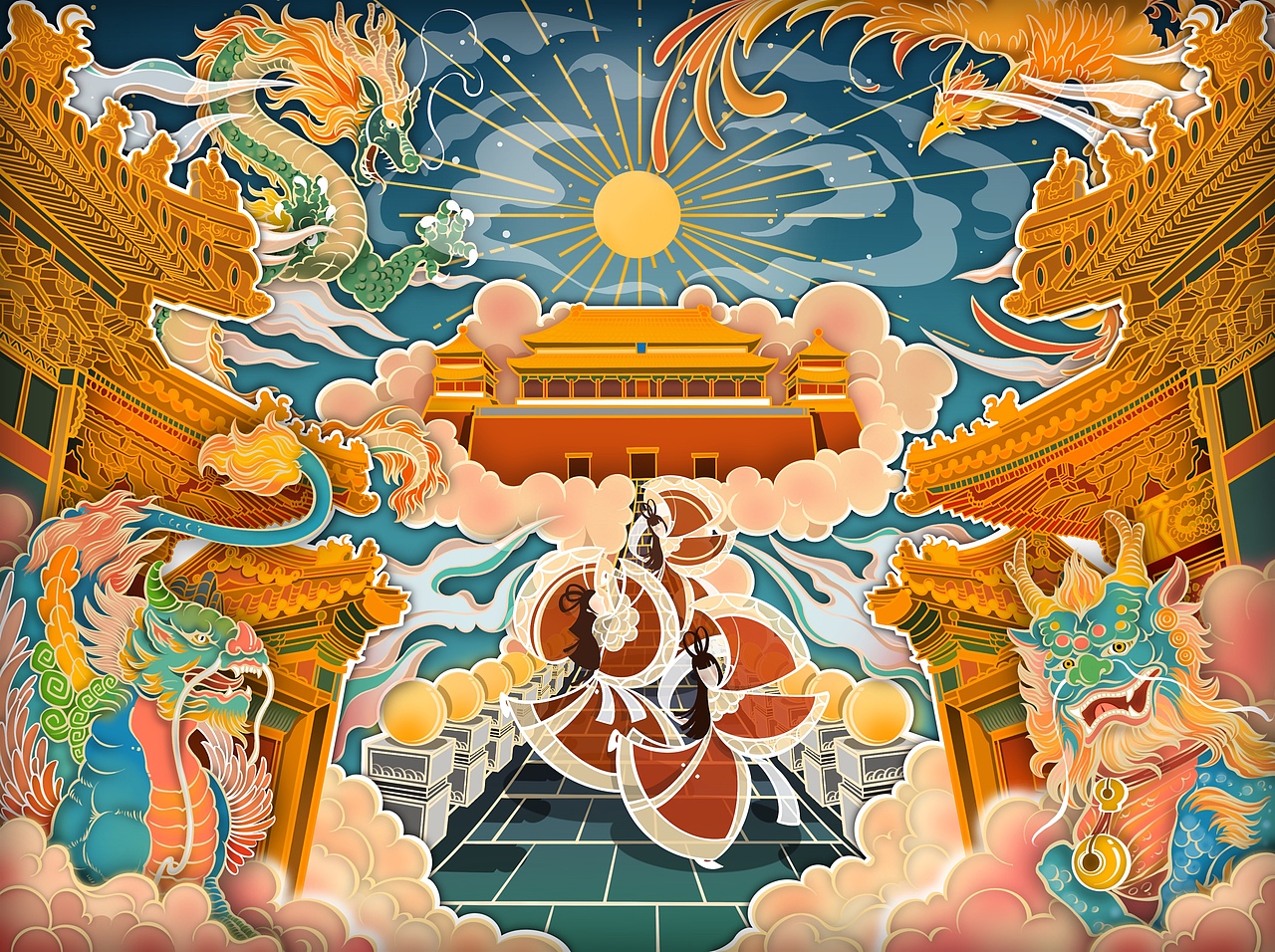 九天阊阖(商业插画包装及延展整理)