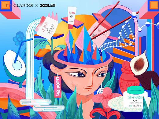 「my CLARINS寻找天然好食肌」-美肌画卷（个人主页-ZNTk0MTY1NDQ=） - 海报 - 站酷设计师史小绘原创素材 - 站酷ZCOOL
