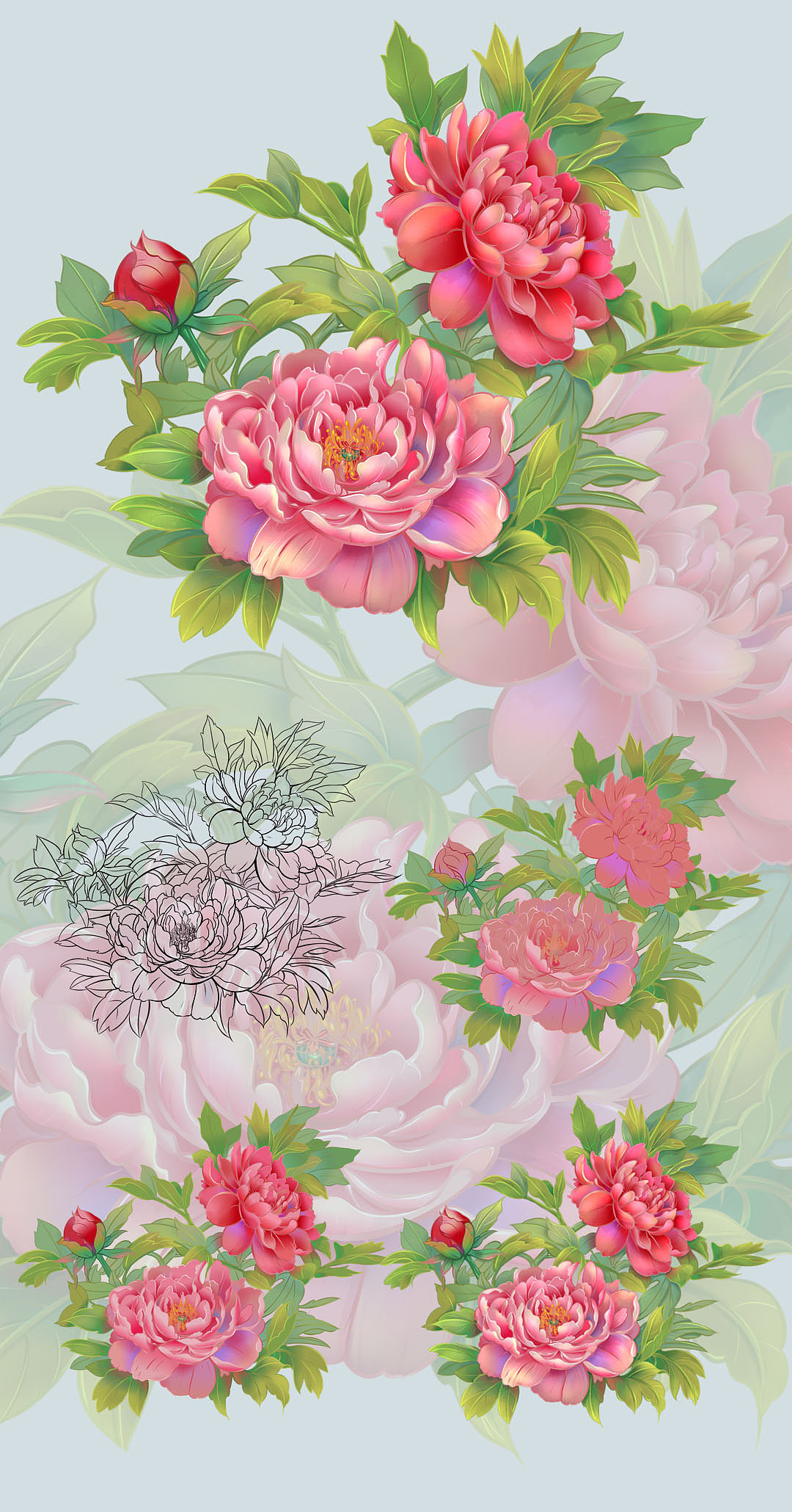 那些国潮古风水彩花儿（图ZMzc4MjUxMzI4） - 商业插画 - 站酷设计师四夕宇辉原创素材 - 站酷ZCOOL