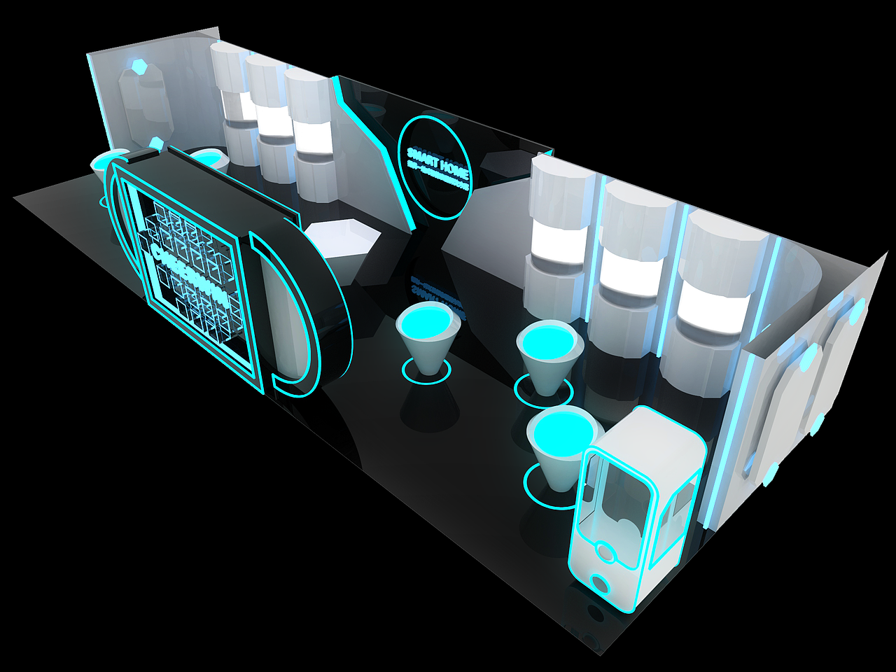 立白集团-高科技展示摊位效果图