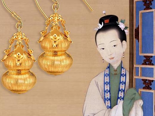 寶蘭珠宝|景福篇·明式金摺丝葫芦耳环