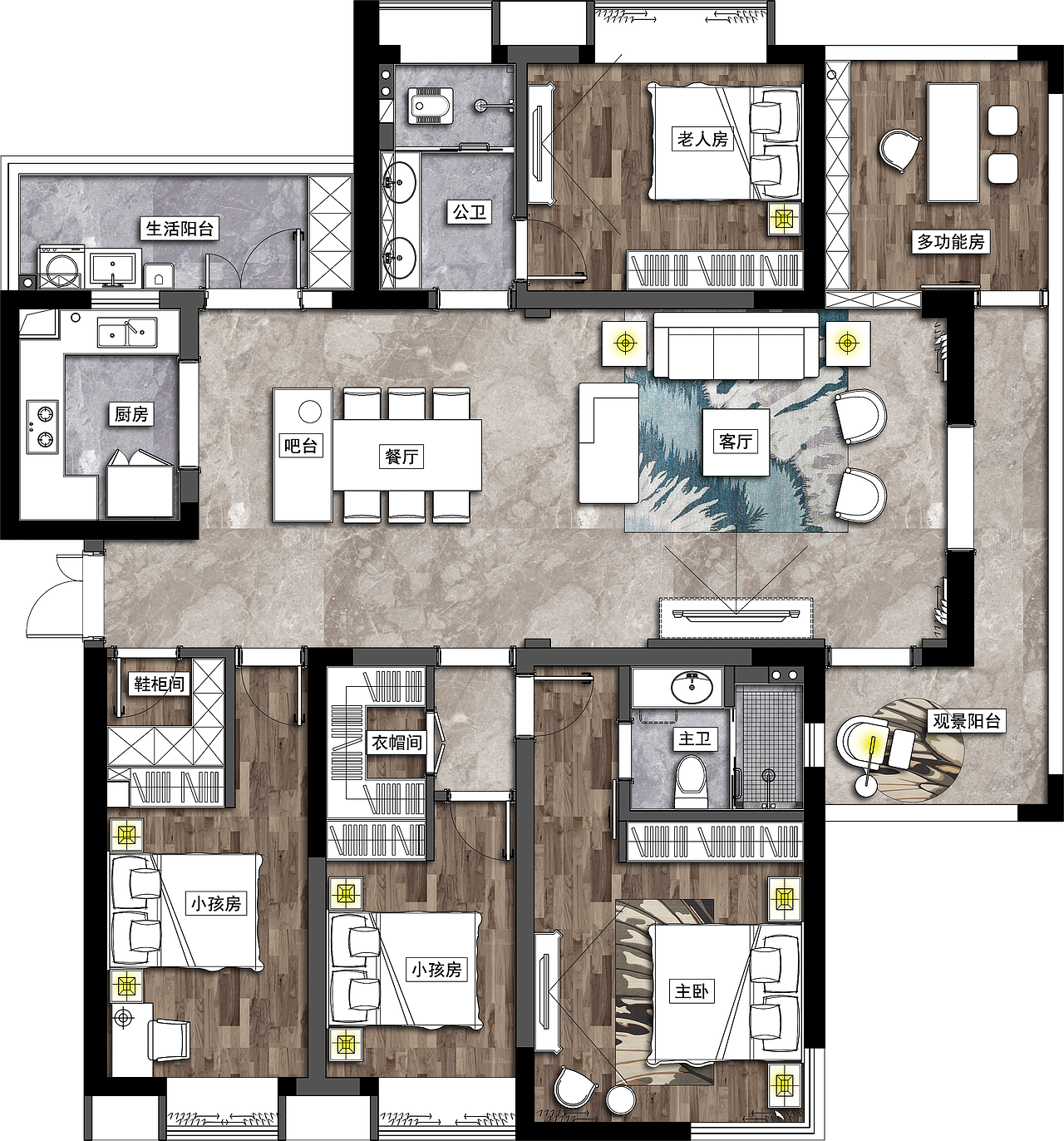 长沙中高端楼盘平面布置方案练习。