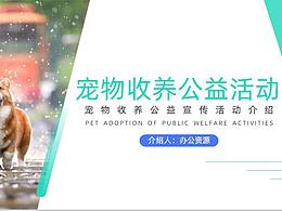 宠物收养公益宣传活动介绍PPT模板