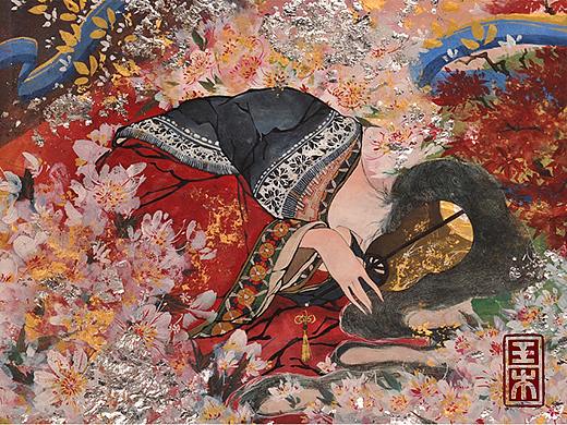 「岩彩」团扇·团扇