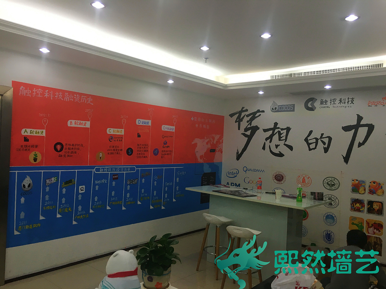 熙然墙艺触控科技公司企业文化墙墙绘壁画设计（图ZNjg0MDQ2NDA=） - 展陈设计 - 站酷设计师超级画咖s原创素材 - 站酷ZCOOL