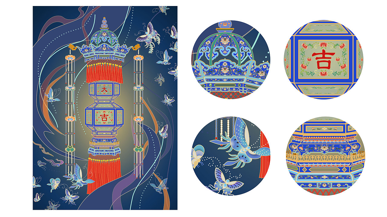 宫灯（图ZMjA5NzgyNDU2） - 艺术插画 - 站酷设计师小鬼和老鬼原创素材 - 站酷ZCOOL