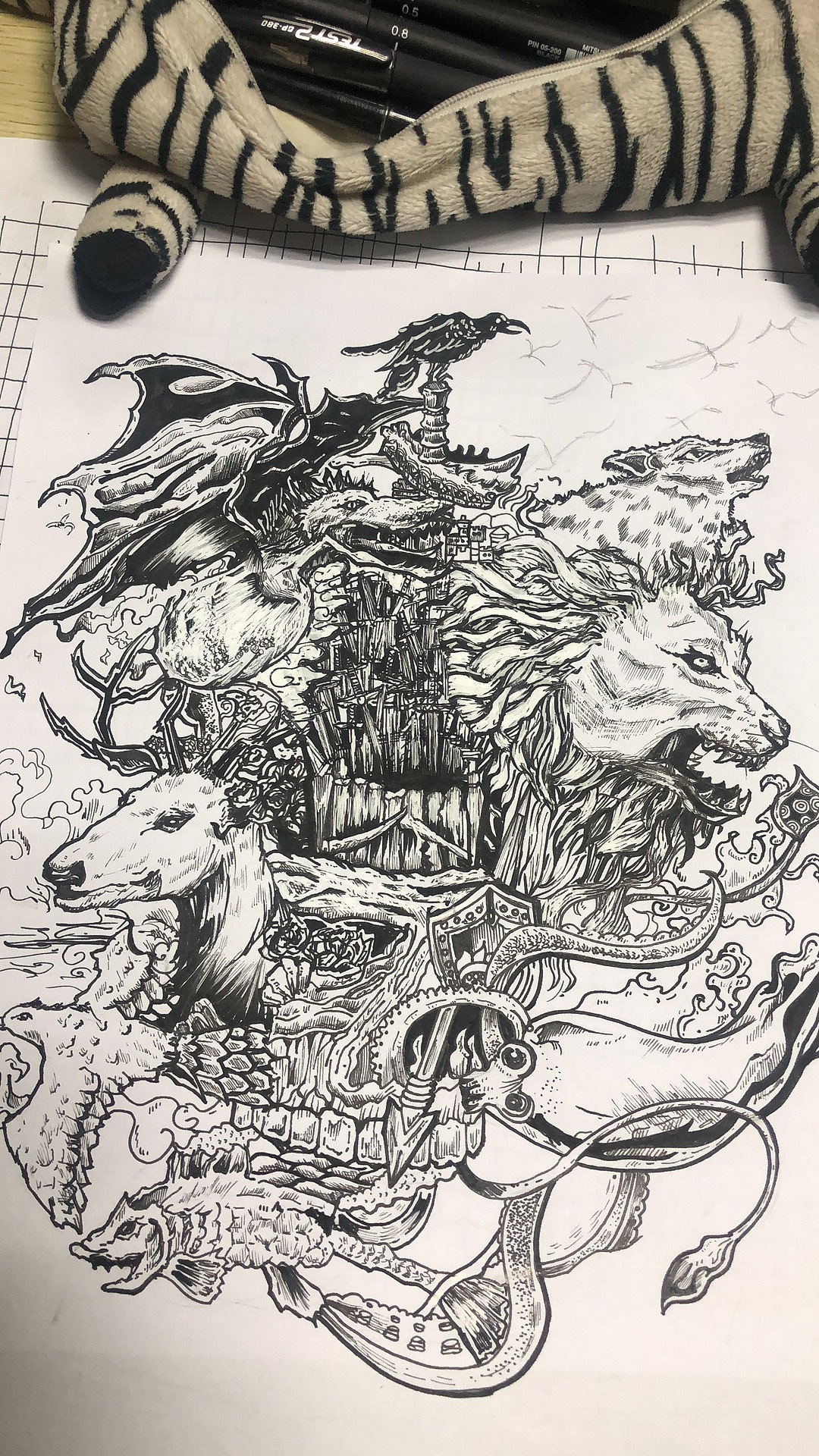 黑白装饰画权力的游戏