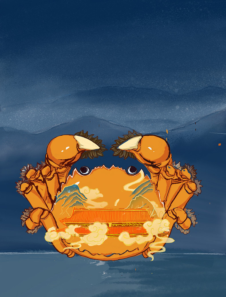 大闸蟹插画（图ZMjM2MTA4MzAw） - 商业插画 - 站酷设计师Amble付孟杰原创素材 - 站酷ZCOOL