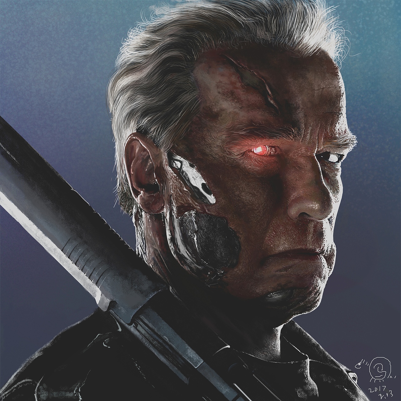 ps全手绘终结者