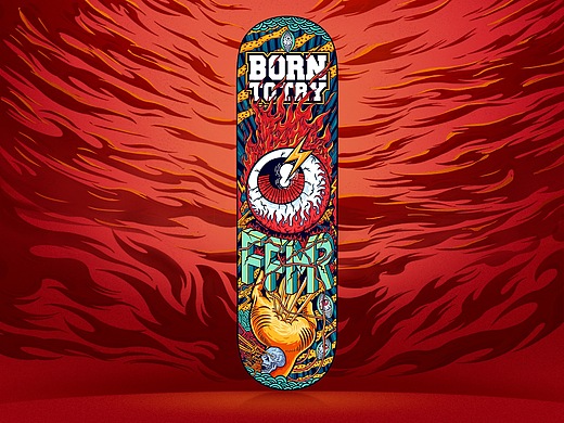 五花先森ffmr-滑板涂鸦插画