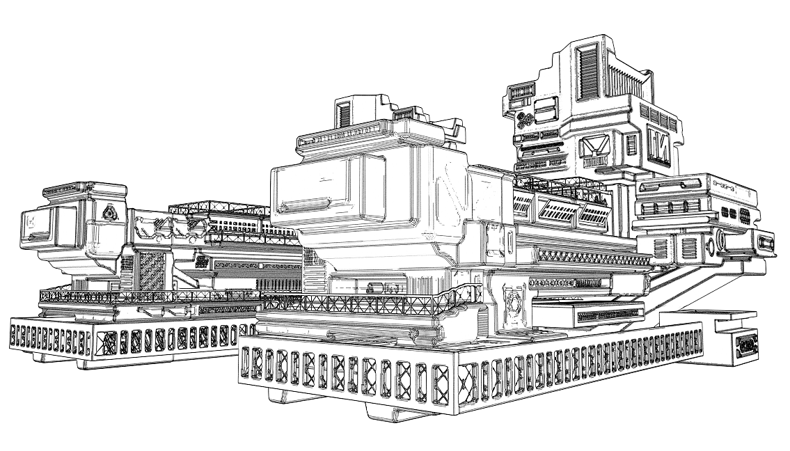 一个科幻建筑练习|三维|场景|徐钦xuqin - 原创作品 - 站酷 (zcool)