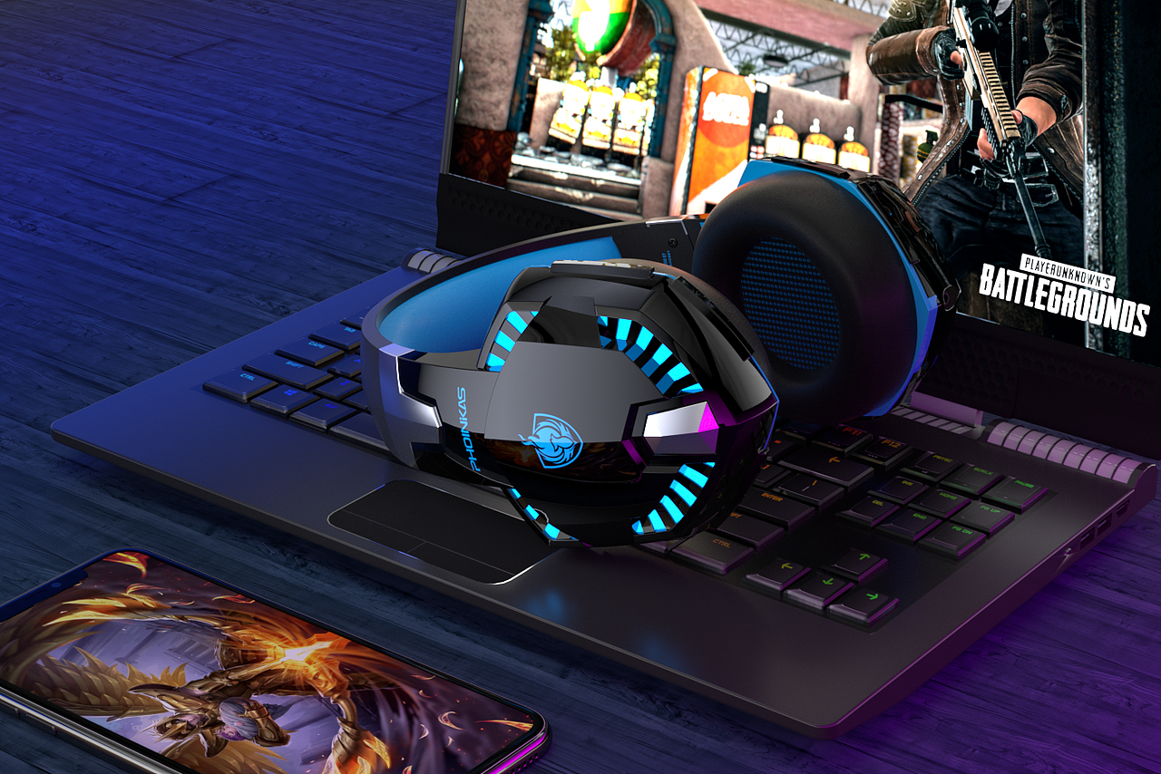 电竞耳机与电竞音响公众号场景图渲染（图ZMjcxNDk3MzI4） - 电商 - 站酷设计师做设计的神秘人原创素材 - 站酷ZCOOL