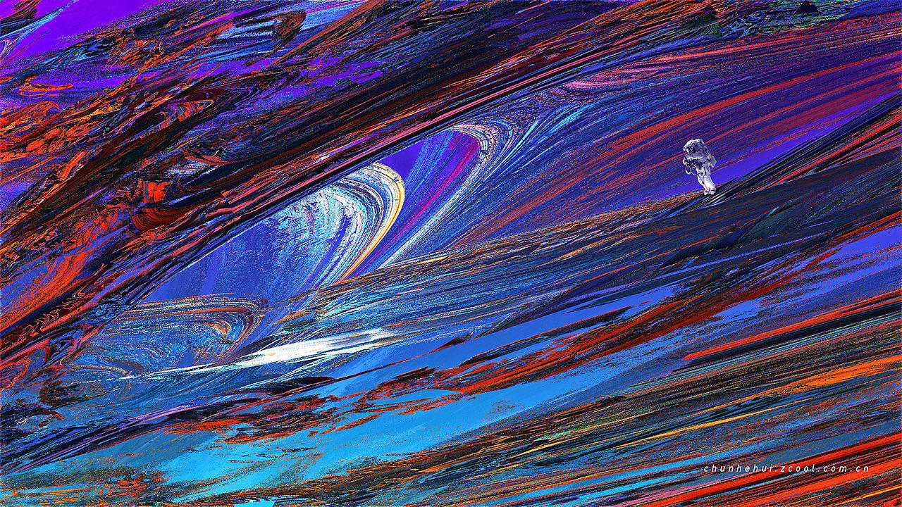 【分形插画】星际流浪者 （可下载壁纸）（图ZMTY3MTE0Nzk2） - 商业插画 - 站酷设计师春和绘原创素材 - 站酷ZCOOL