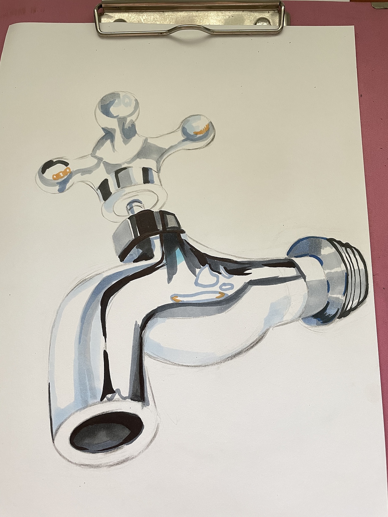 马克笔水龙头|纯艺术|绘画|爱吃火锅的小猫_临摹作品-站酷zcool