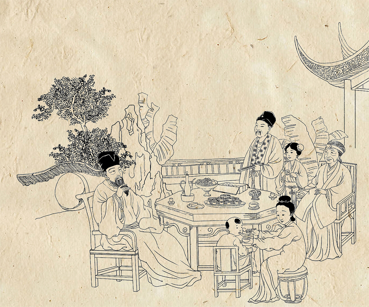 中秋节月饼盒包装插画（图ZMjMwMTY1ODQ=） - 商业插画 - 站酷设计师lzb_123原创素材 - 站酷ZCOOL