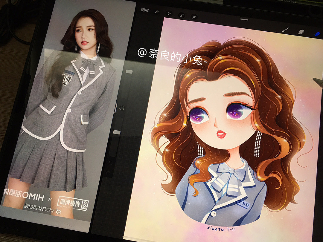 原创『小兔插画』虞书欣the9,插画q萌头像|插画|儿童