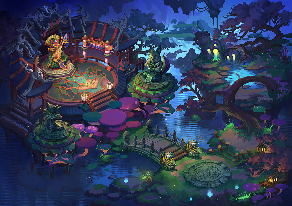 仙狐林沙盘规划|插画|游戏原画|c山里 - 原创作品 - 站酷 (zcool)