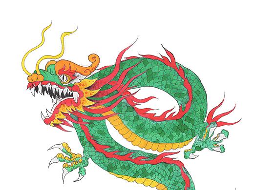 插画 中国龙