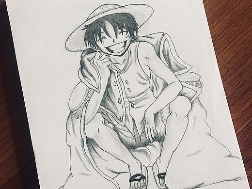 素描练习-草帽路飞来啦