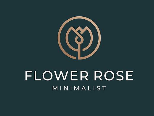 【素材】玫瑰花线性logo标志AI格式